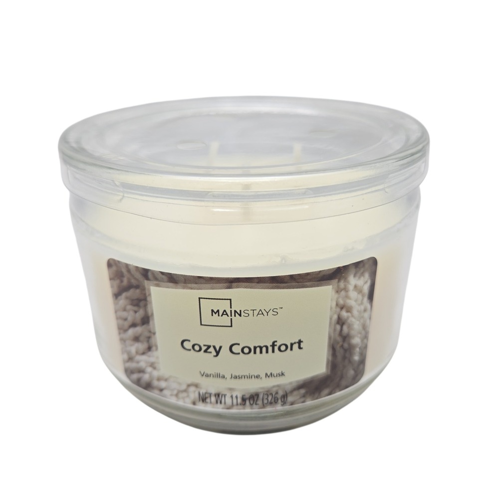 Mainstays Cozy Comfort 3-Wick Scented Candle 11.5oz White Vanilla Jasmine‎ Musk